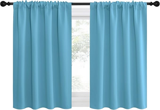 NICETOWN RV Blackout Curtains for Camper Windows, Teal Blue, Short Blackout by NICETOWN