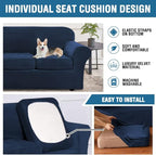 H.VERSAILTEX Modern Velvet Plush 4 Piece High Stretch Sofa Slipcover Sofa Cover - Image 6