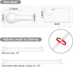 Thestoa Curtain Rods for Windows 30-46 Inch, 5/8" White Curtain Rods, Stainless - Image 3