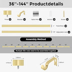 VOIIY Gold Curtain Rods for Windows 72 to 144 Inch, Size:36-144 Inch - Image 8