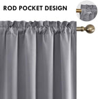 DWCN Grey Room Darkening Blackout Curtains - Image 4