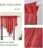 Molaxhome Swag Curtain 51 inch Length Rod Pocket Scalloped Curtain Valance - Image 9