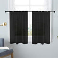 SpaceDresser Basic Rod Pocket Sheer Voile Window Curtain Panels Black 1 Pair 2 by SpaceDresser