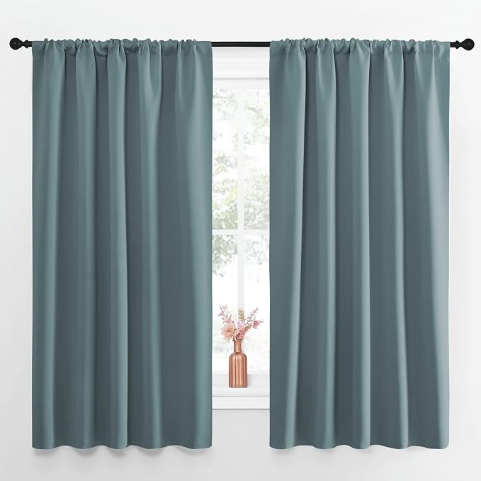 NICETOWN Greyish Blue Blackout Curtains Panels by NICETOWN