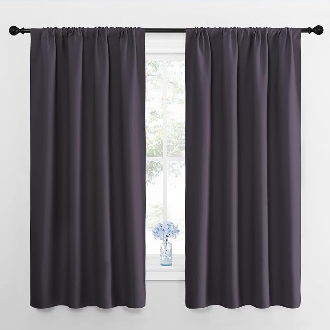 NICETOWN Bedroom Curtains Blackout Draperies, 1 Pair, 34-inch W x 63-inch L by NICETOWN
