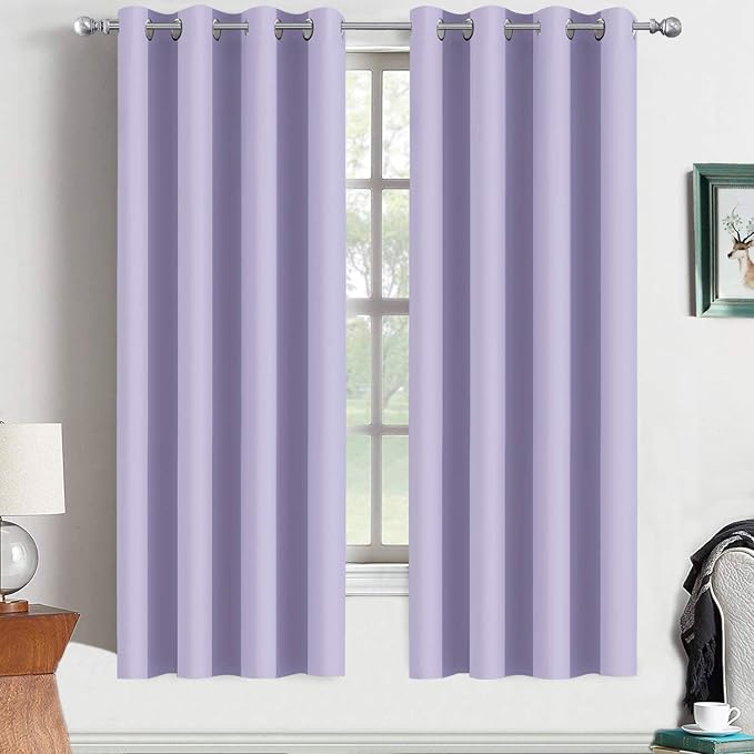 Yakamok Lilac Curtains 63 Inch Length Room Darkening Grommet Light Purple by Yakamok