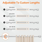 Curtain Rods for Windows 28 to 48 Inch, 2 Pack 5/8'' Diameter Heavy Duty Metal - Image 4