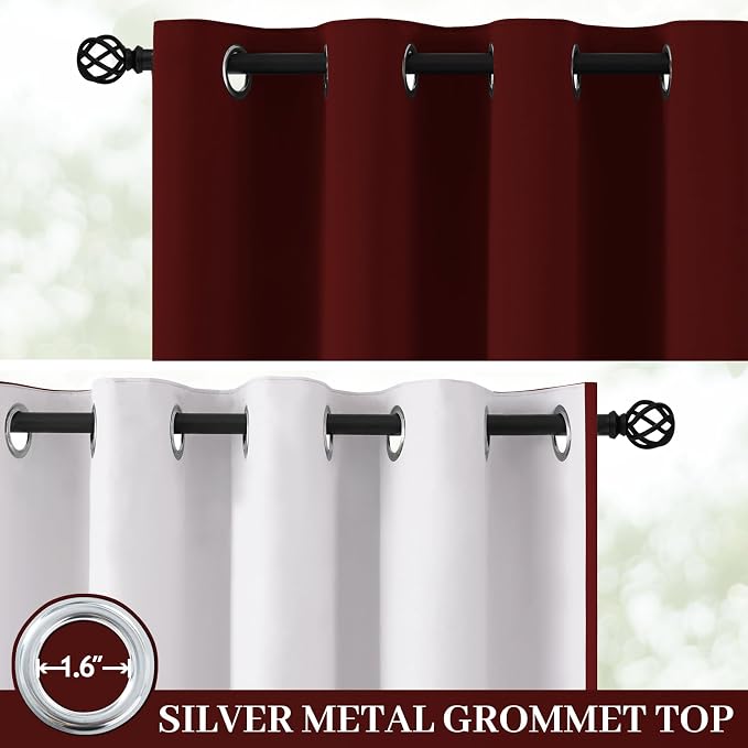 Yakamok 100% Blackout Curtain Panels 84 inches Cold and Light Blocking Drapes - Image 2