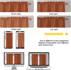 Chyhomenyc Orange Valance for Windows, Light Filtering Faux Linen Textured - Image 4