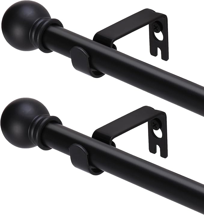 GXOACKJ 2 Pack Black Curtain Rods by GXOACKJ