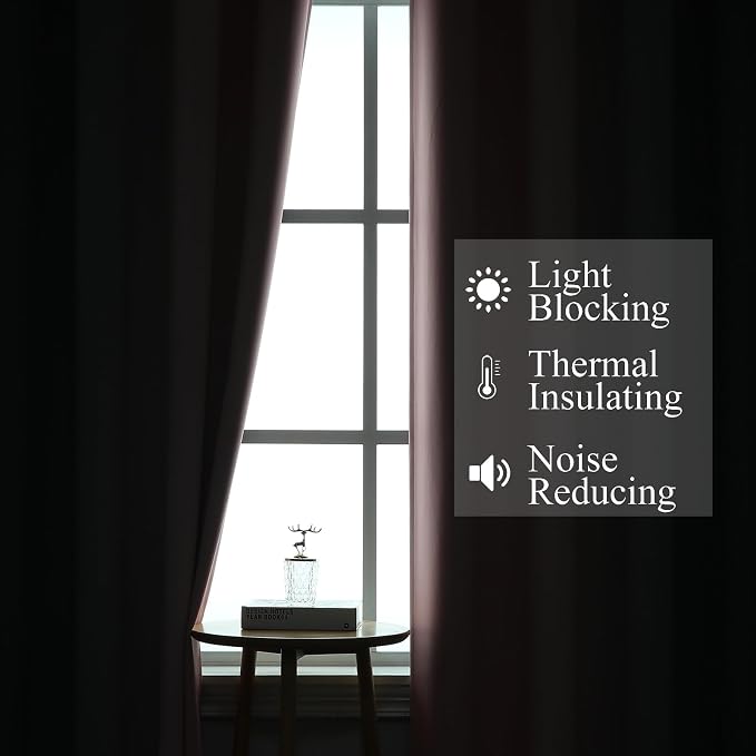 Ombre Pink and Gray Blackout Curtains 96 Inches Long, Full Room Darkening - Image 3
