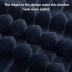 HIMEET Navy Blue Ribbed Twin Blanket - Image 8