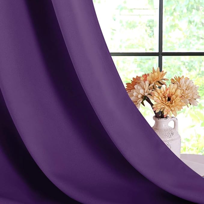 NICETOWN Bedroom Curtains Blackout Drapery Panels, 2 Panels, 70 x 72 inches - Image 4