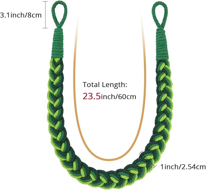 NICEEC 4 Pack Natural Cotton Rope Curtain Tiebacks Elegant Boho Style - Image 3