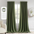 MIULEE Olive Green Back Tab Blackout Curtains 108 Inch Long 2 Panels Set by MIULEE
