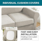 Turquoize 4 Piece Sofa Covers for 3 Cushion Couch Sofa Slipcover Soft Couch - Image 5