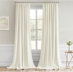 MIULEE Cream Back Tab Blackout Curtains 108 Inch Long 2 Panels Set - Image 9