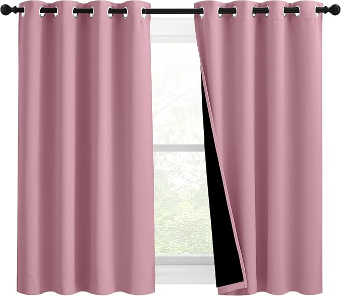 NICETOWN 100% Blackout Blinds, 46 inches x 45 inches, Laundry Room Decor Window by NICETOWN
