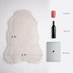 Ashler Faux Fur Rug, Fluffy White Small Sheepskin Rug, Ultra Soft 2x3 Ft Mat - Image 2