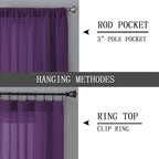 Tollpiz Short Sheer Curtain Linen Textured Bedroom Curtains Sheer Light - Image 5
