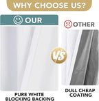 H.VERSAILTEX Pure White Curtains 96 inches Long, 100% Blackout Curtains - Image 3