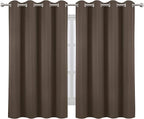 LEMOMO Blackout Curtains 52 x 45 inch/Chocolate Brown Curtains Set of 2 - Image 2