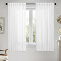MIULEE White Linen Curtains Short 54 Inch Long 2 Panels by MIULEE