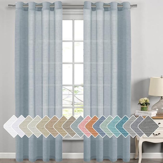 H.VERSAILTEX Linen Curtains Flax Linen Blended Curtain Panels by HVERSAILTEX