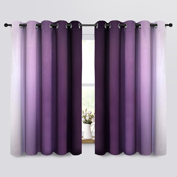 Yakamok Thermal Insulated Ombre Curtains 63 Inch Length 2 Panels, Room - Image 2