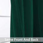 Yakamok 96 Inch Long Dark Green Blackout Curtains Room Darkening Thermal - Image 6