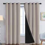 Yakamok 100% Blackout Curtains 96 Inches Long, 2 Thick Layers Heat and Full by Yakamok