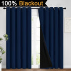 Yakamok 100% Blackout Lined Panels, Room Darkening Thermal Insulated Blackout - Image 2