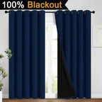 Yakamok Navy Blue 100% Blackout Curtains Energy Saving Thermal Insulated 2 - Image 2