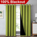 NICETOWN 100% Blackout Curtains 84 inches Long, Fresh Green, 52 inches Wide - Image 2