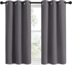 NICETOWN Grey Blackout Curtain Panels 48 inch Long Set of 2 - Image 2
