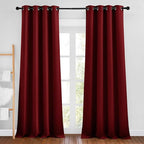 NICETOWN Burgundy Red Curtains 102 inches Long, Grommet Thermal Insulated Solid by NICETOWN