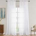 OVZME White Sheer Curtains 120 Inches Long 2 Panels Set, 59 Inch Extra Wide by OVZME