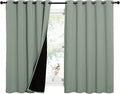 NICETOWN Greyish Green 100% Blackout Lined Curtains, 2 Thick Layers Completely by NICETOWN