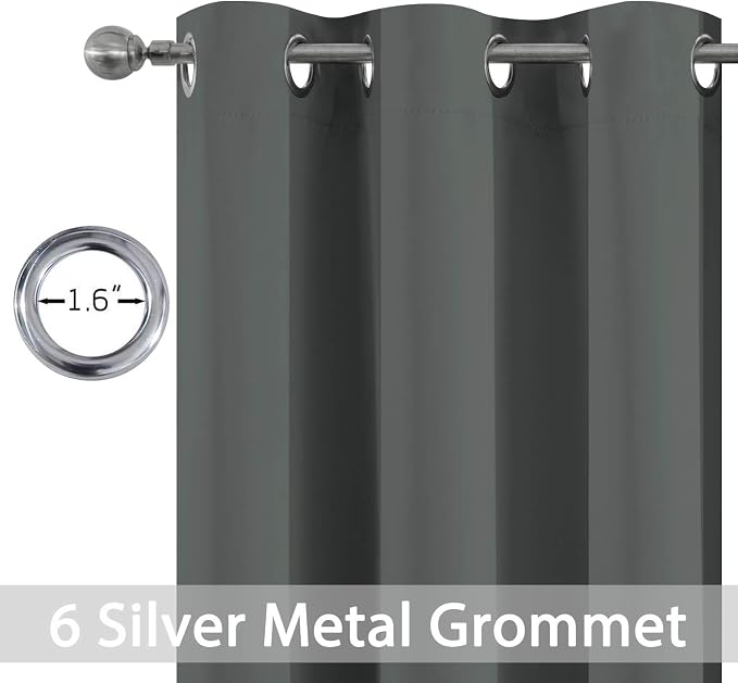 Yakamok Grommet Room Darkening Thermal Insulated Blackout Curtains Window Panels - Image 3