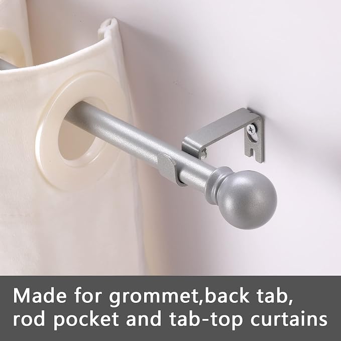 GXOACKJ Curtain Rods for windows 32-62 inch, 5/8 inch Decorative Silver - Image 3