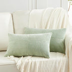 Fancy Homi 2 Packs Sage Green Lumbar Decorative Throw Pillow Covers 16x32 Inch by Fancy+Homi