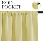 NICETOWN Blackout Curtains for Living Curtains, Paler Yellow, 2 Panels - Image 2