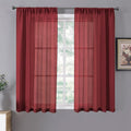 Tollpiz Short Sheer Curtains Linen Textured Bedroom Curtain Sheers Light by Tollpiz