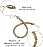 BEL AVENIR Curtain Ropes Tiebacks Tie-Backs, Curtain Handmade Holdbacks - Image 2