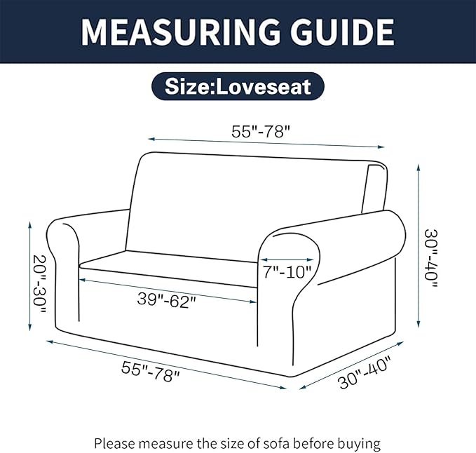 2025 New Stretch Loveseat Sofa Slipcovers Couch Cover - Image 3