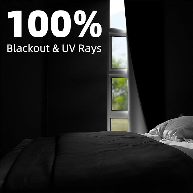 NIGHTON Portable Blackout Curtains 100"×70", Strong Hook and Loop Tape Strips - Image 2