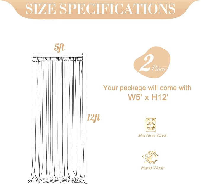 10ft x 12ft Champagne Tulle Backdrop Curtain - Image 6