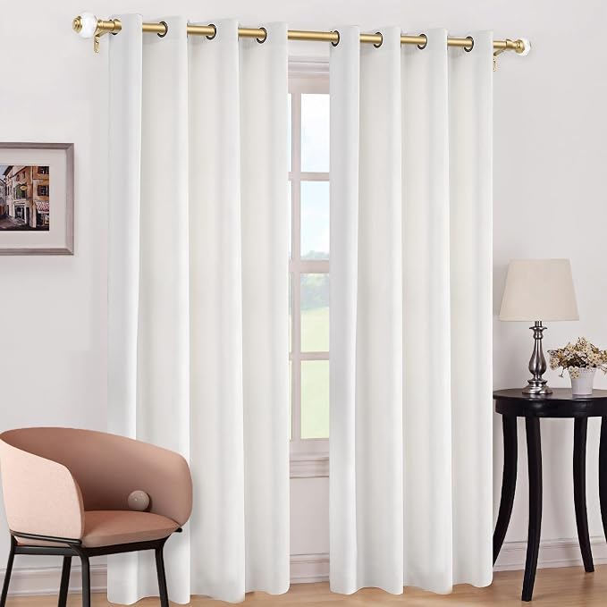 Gold Curtain Rods for Windows 66 to 120, USFOOK 7/8 Inch Telescoping Splicing - Image 2