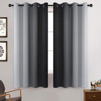 Yakamok Light Blocking Ombre Curtains, Room Darkening Grommet Window Drapes - Image 2