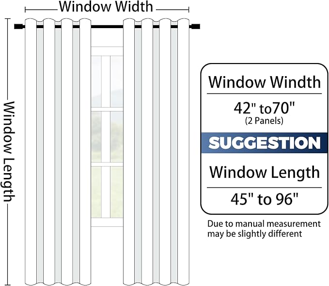 Yakamok 100% Blackout Curtains 63 Inch Length 2 Layers, Light Blocking Thermal - Image 7
